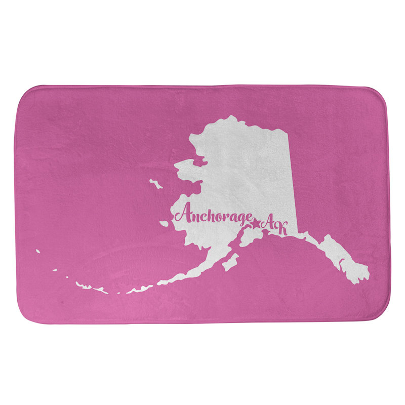 Tapis pour salle de bain ancrage alaska, Rose, l 21 po x L 34 po, Anchorage, Alaska