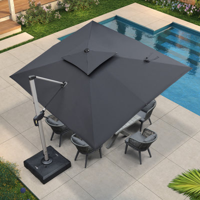 Rectangular Cantilever Umbrella with Base