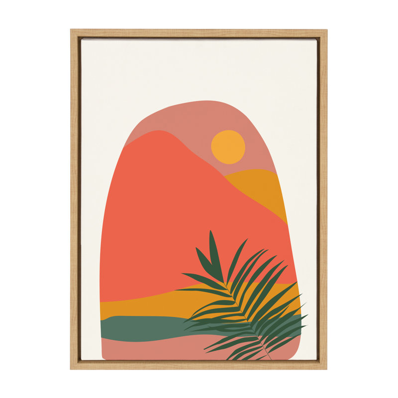 «Tropical Landscape» par Oris Eddu, reproduction d'art sur toile encadrée, Jaune