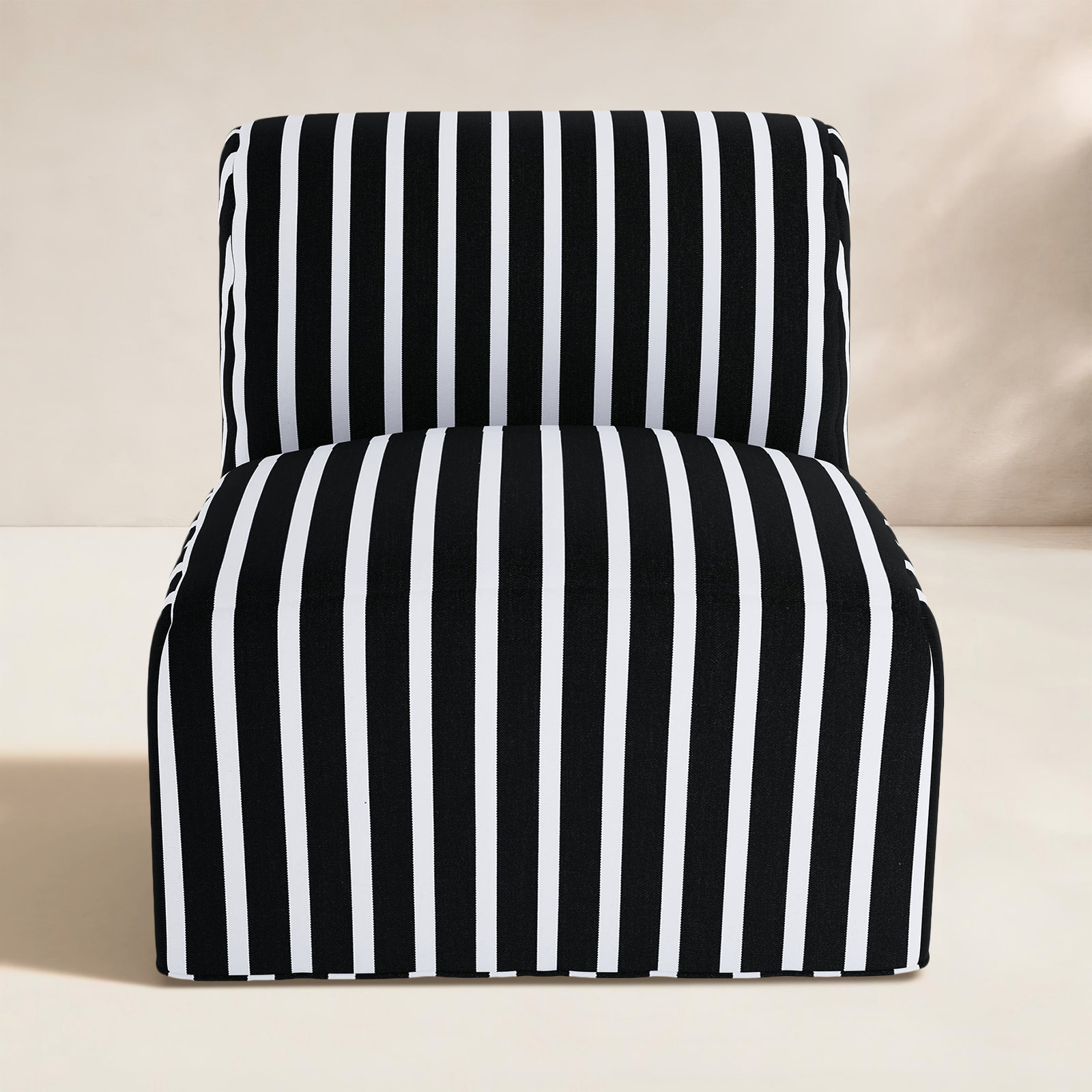 Eliana Sunbrella® Patio Lounge Chair, Shore Classic Black Stripe Sunbrella®