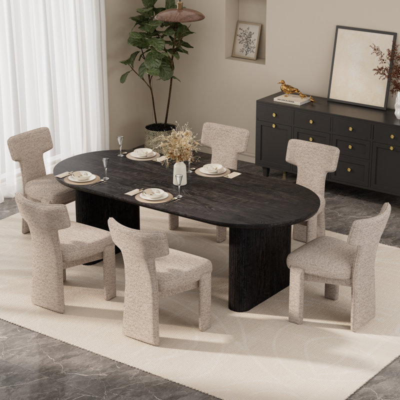 Ensemble de table de salle à manger extensible Modern Farmhouse en bois massif pour 4 à 6 personnes, ensemble de table de salle à manger extensible Modern