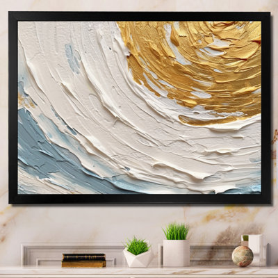Gold and Blue Vibrant Spirals II - Abstract Spirals Canvas Art