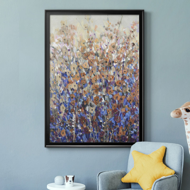 Fall Wildflowers I, toile encadrée de qualité supérieure - prête à être accrochée, Cadre noir, H 36,5 po x l 26,5 po x P 1 po