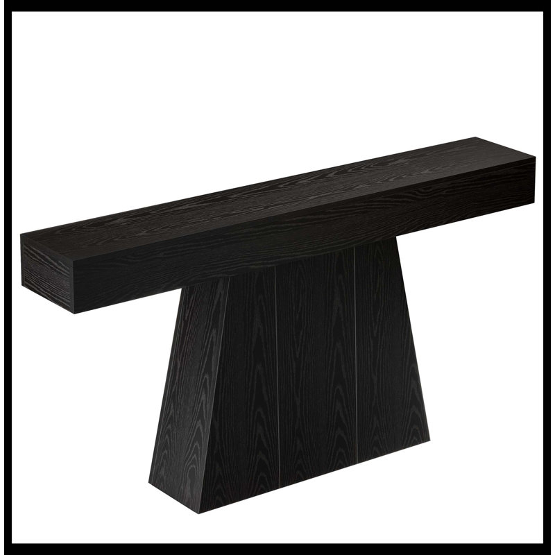 Table console 63 po, table d'entrée de style campagnard avec base trapézoïdale