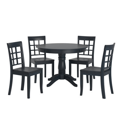 Alexa-Mae 4-Person Solid Wood Pedestal Dining Set
