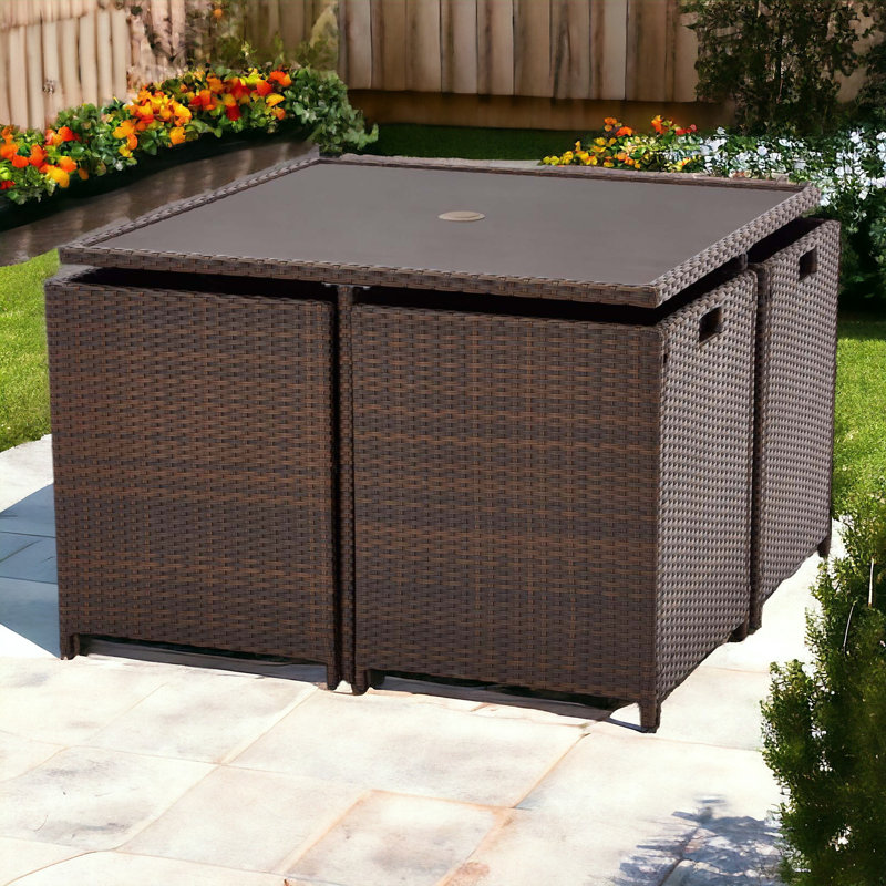  Nevada 4 Seater Cube Set, Brown