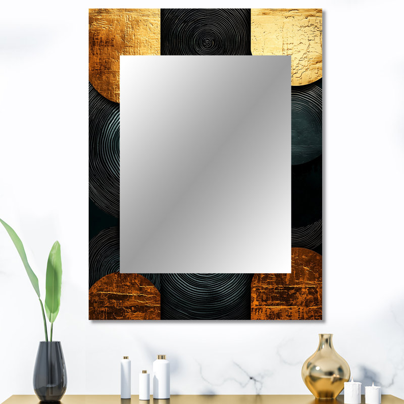 Géométrique Art Decor Essential Forms I - grand miroir mural moderne, miroir décoratif moderne, impression d'art en métal