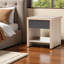 1 tiroir et 1 tablette Yarrow avec table de chevet au fini gris et brun clair, H 16,77 po x l 15,61 po x P 15,61 po