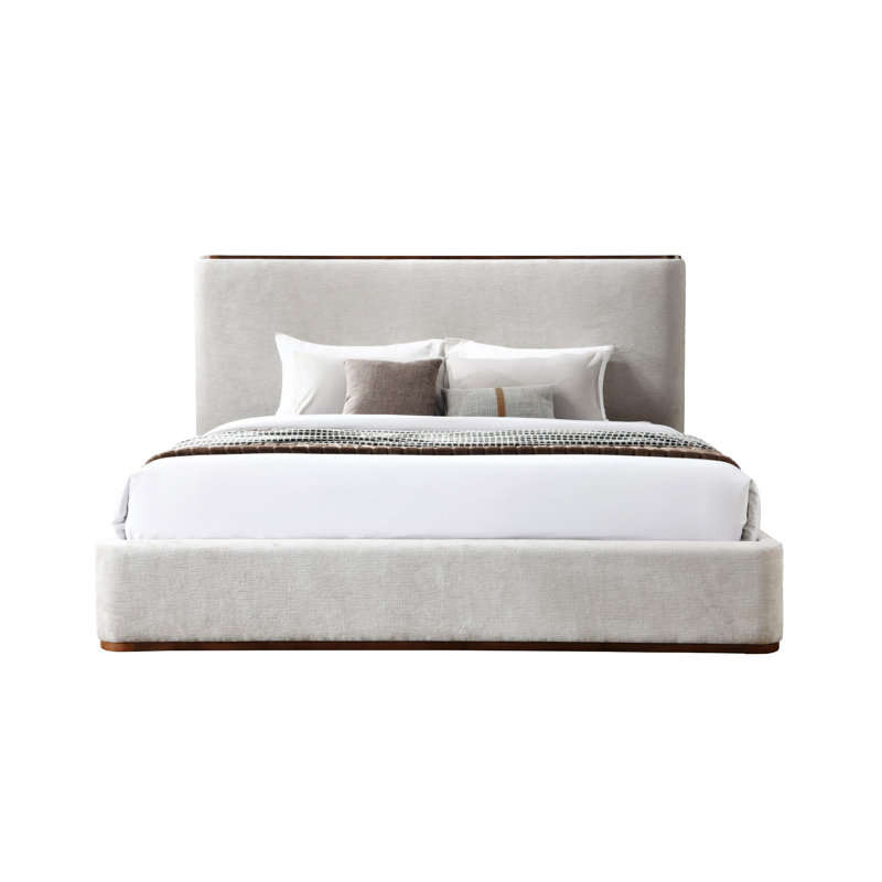 Lit oriental en tissu gris Orane, King