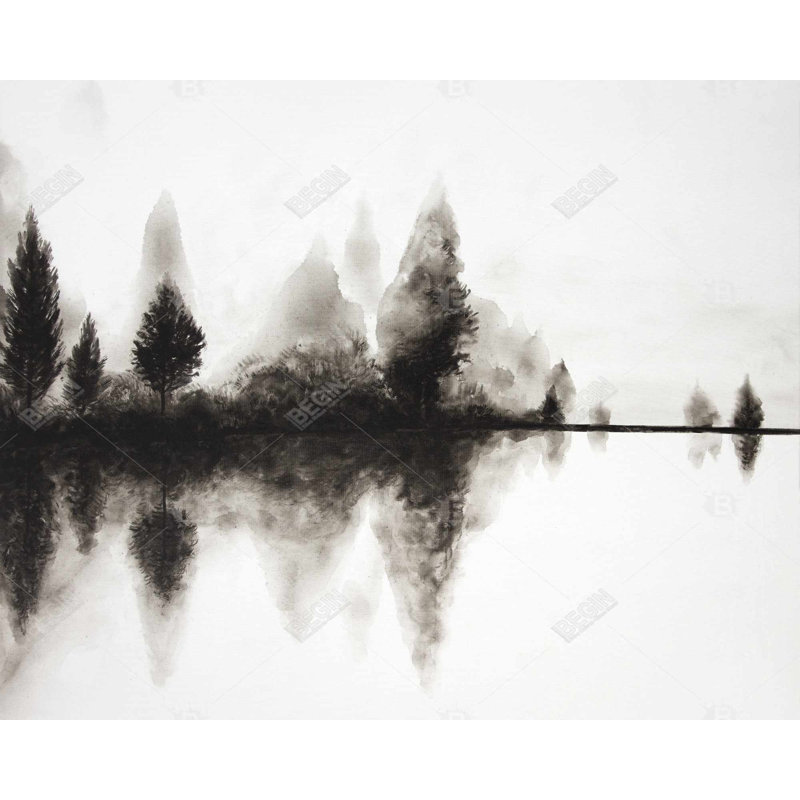 Reflection - Landscapes Black Canvas for Home Decor | Art