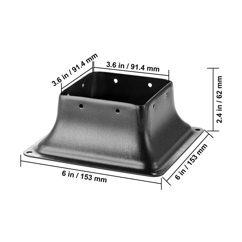 Sumiah Powder-Coated Steel Post Base
