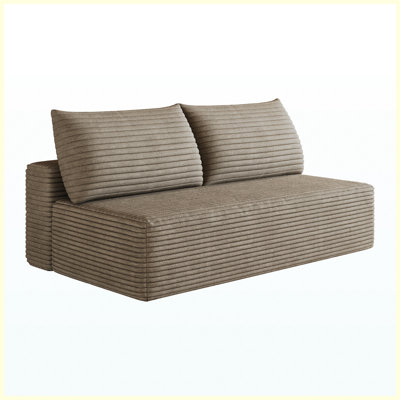 Canapé d'angle infonuagique, canapé modulaire moderne avec assise profonde, canapés rembourrés pour salon et chambre, aucun assemblage requis, camel (tissu en velours côtelé moelleux)