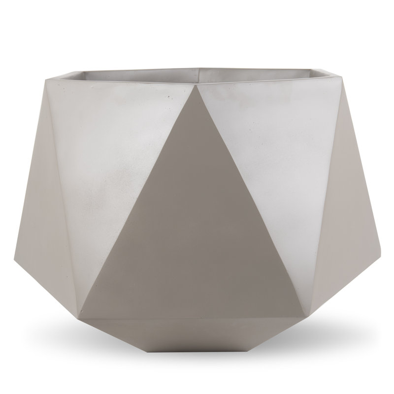 Maplewood Pot Planter, White, 5.25" H x 14" W x 14" D