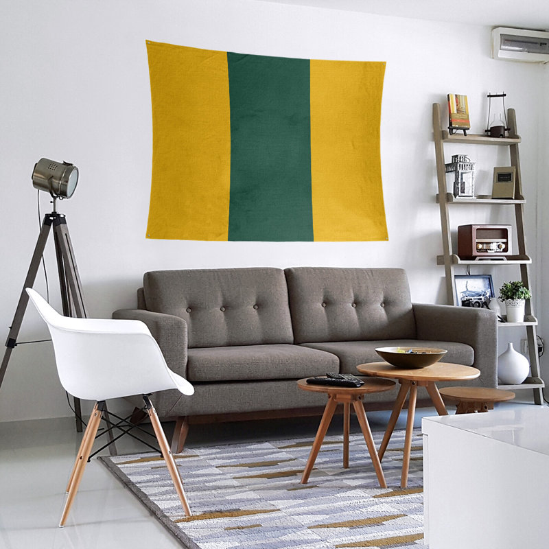 Tapisserie de polyester Minnesota, H 88 po x l 104 po, Récolte dorée / vert forêt / récolte dorée