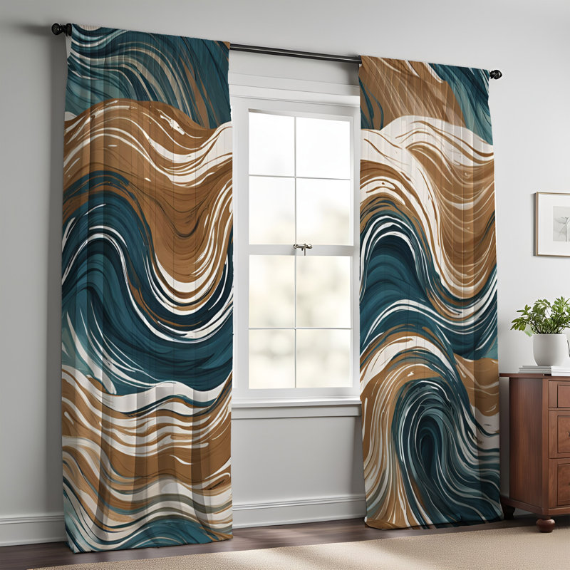 Paire de rideaux semi-transparents en polyester Gribben, L 20 po x L 52 po