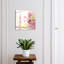 Key cabinet for home, Opens to the right, 30x30x5, Black, Delicate peonies in pastel shades, 