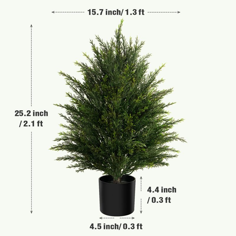 25?Cute Artificial  Cedar Potted Plant A Set