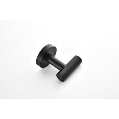 Crochet de douche noir mat en acier inoxydable 304 6 pièces pour salle de bain et serviette d'extérieur