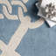 Tapis bleu / blanc en laine touffeté à la main Mather-2086668978