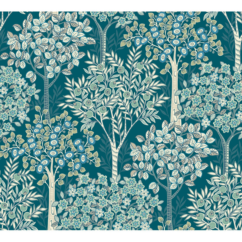 Rouleau de fleurs Adeanna, Bleu sarcelle / crème