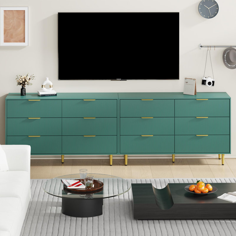 Commode cannelée pour chambre à coucher avec 3 tiroirs, commode en bois avec poignée en métal, commode pour le salon, couloir