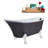 55" Streamline Clawfoot Soaking Acrylic Bathtub With Drain, Clawfeet, and Bamboo Tray-76099835-66367049
