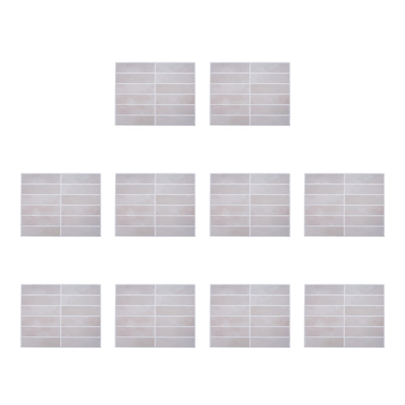 10Pcs Self-Adhesive Wall Tile Stickers, Beige