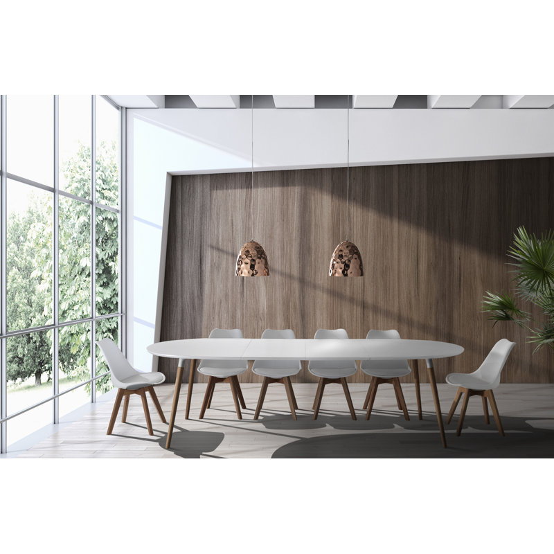 Ahern 105 cm Extendable Oval Dining Table with Wood Base