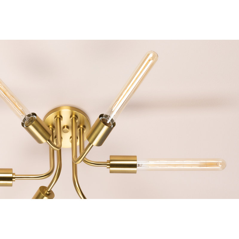 Donny 6 Light Semi Flush, Aged Brass