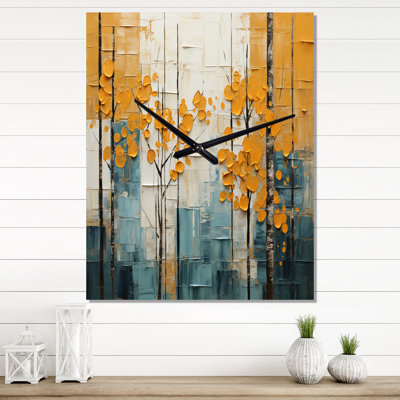 Horloge murale Bold - jaune et gris Forest III