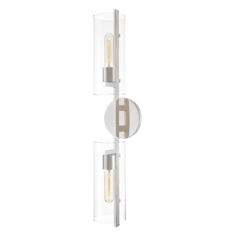 Ariel 2 Light Wall Sconce, Polished Nickel