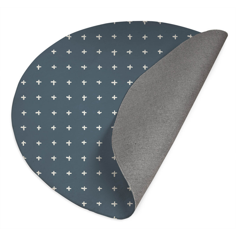 Criss Non-Slip Outdoor Rug, Round 5'