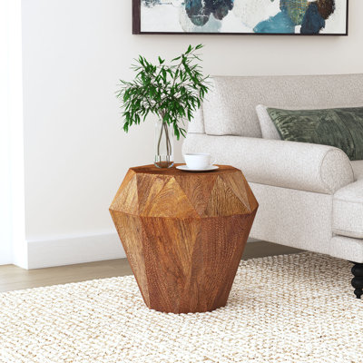 Table d'appoint en bois de manguier massif Jaylicia brun naturel