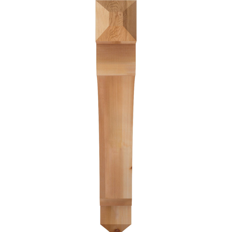 H Wood Bracket/Corbel, Western Red Cedar (Rough Sawn), 40" H x 6" W x 40" D