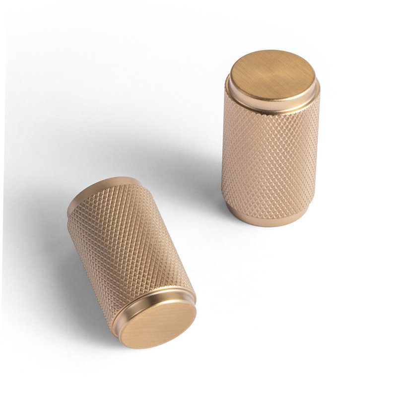 Boutons cylindriques texturés, Bronze champagne