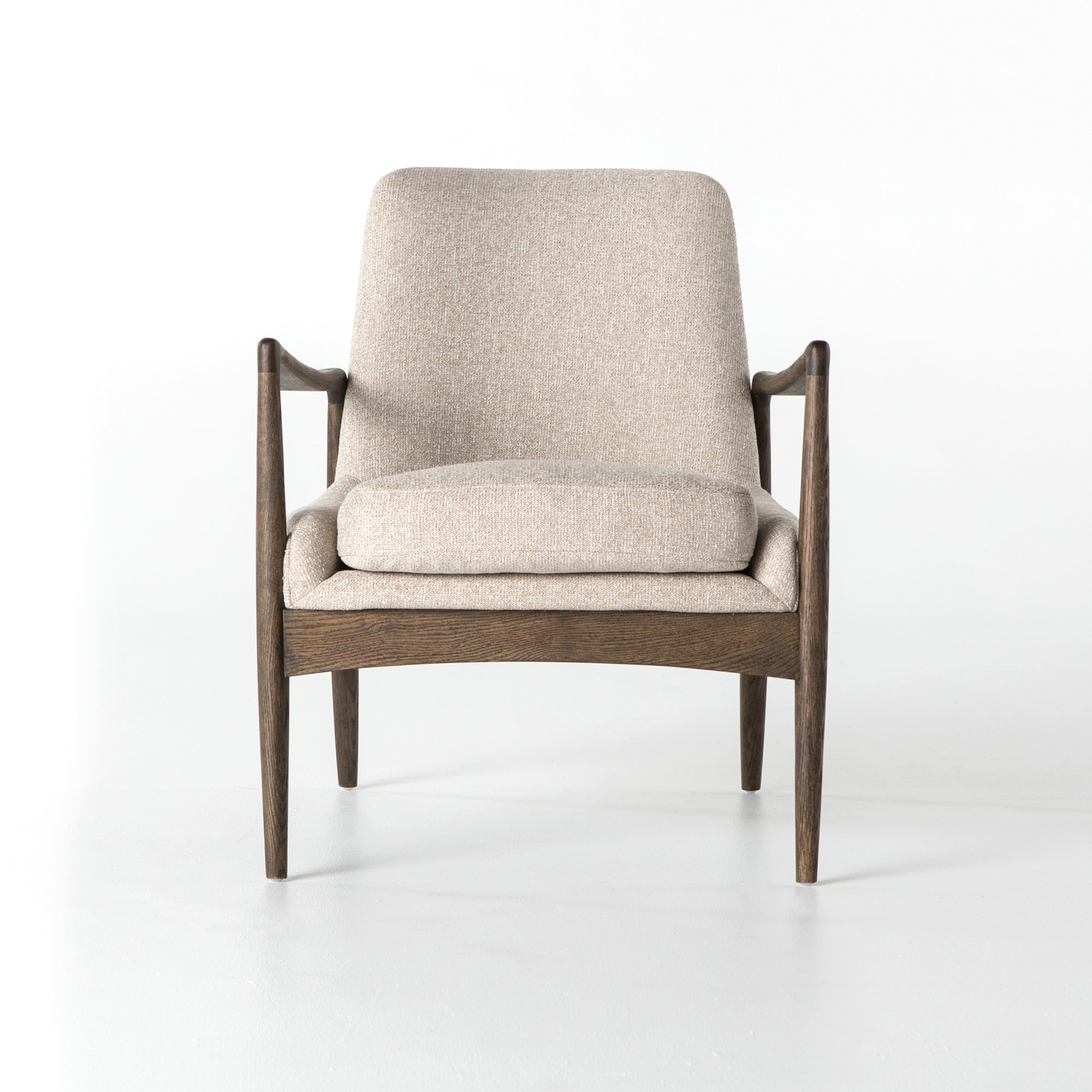 Ersa Upholstered Armchair, Linen Sand Performance Weave