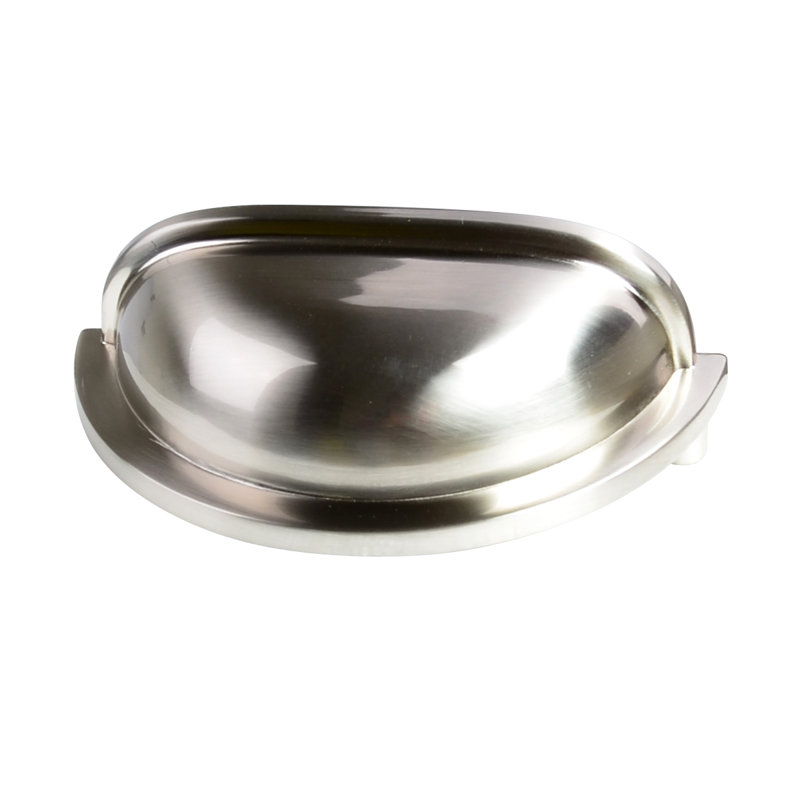 Satin Nickel Modern Traditional Cup Drawer Pulls 10-Pack