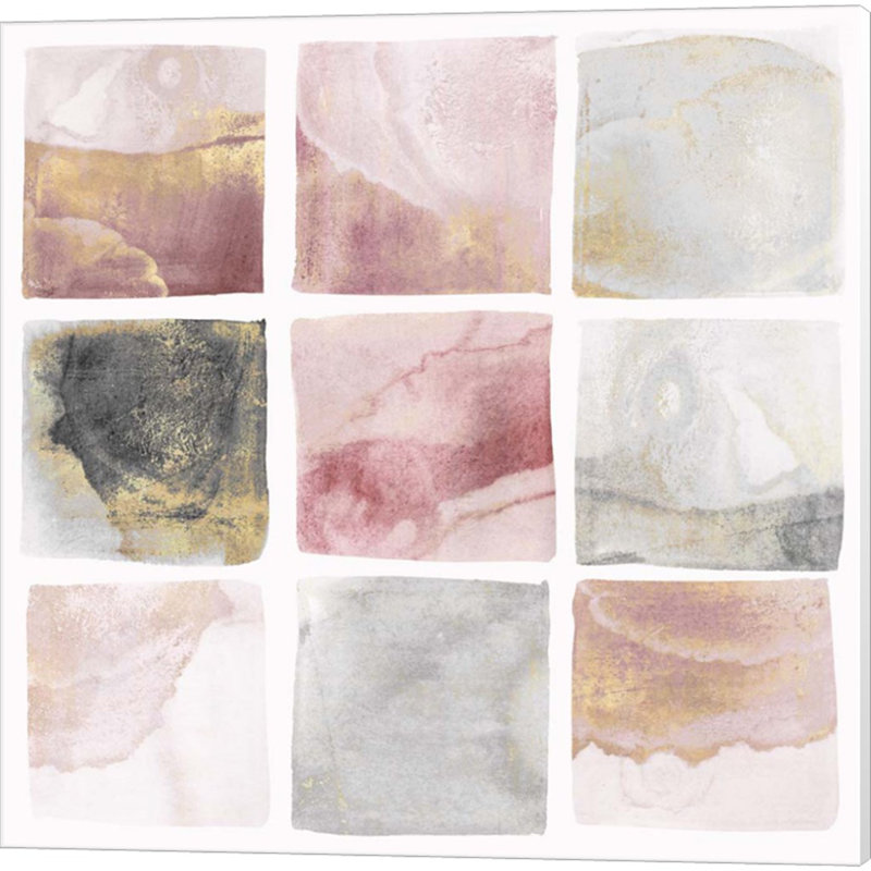 «Blush Squares» par Isabelle Z, art sur toile (ensemble de 2)