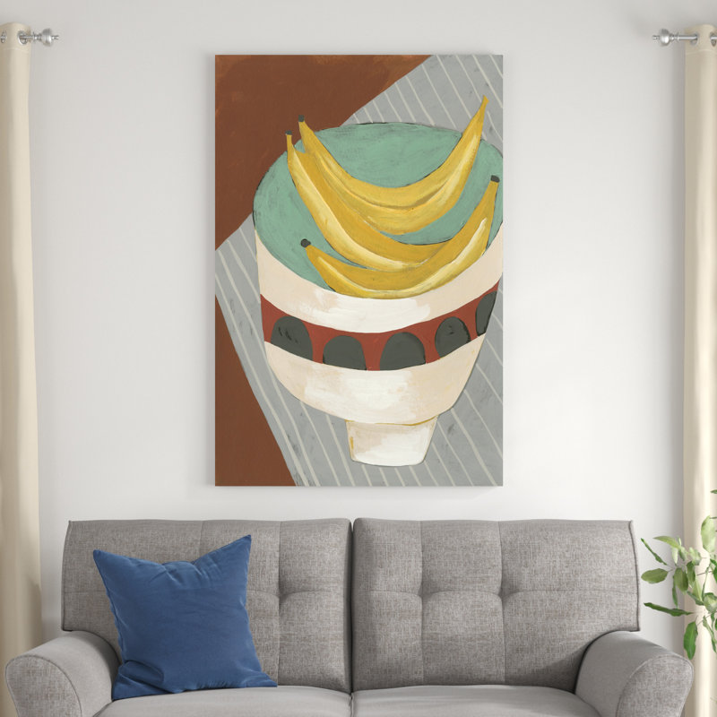 «Modern Fruit I» par Chariklia Zarris - peinture sur toile tendue, H 48 po x l 32 po x P 1,25 po