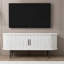 Meuble télé, console de télévision moderne 47 po avec compartiment de rangement et porte coulissante, centre de jeu avec armoire de jeu-130771574