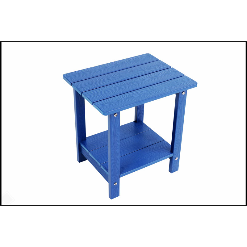 Table d'appoint en bois imitation bois avec petit plateau et rangement double couche pour les pique-niques et les patios extérieurs