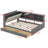 Platform Bed Frame With Hidden Storage Headboard, Rotatable Holder, Side Bookcase & 2 Drawers-1175249853