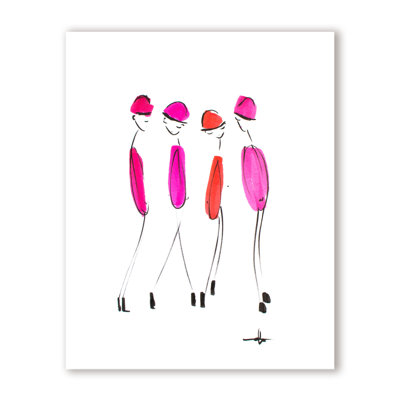 Four In Fuchsia Print by Chauncey Jacks