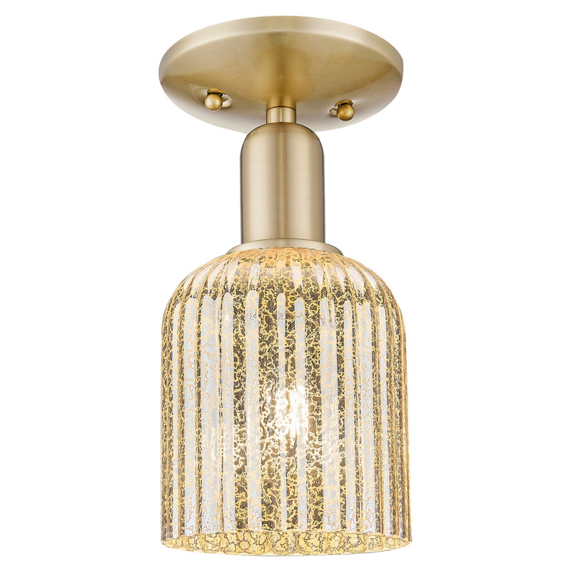 Downtown Urban - Alvarez - 1 Light 5" Semi-Flush Mount , Mercury, Champagne Bronze