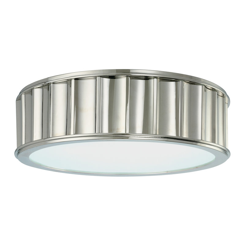 Middlebury 2-Light Flush Mount, 4"H x 13"W, Polished Nickel