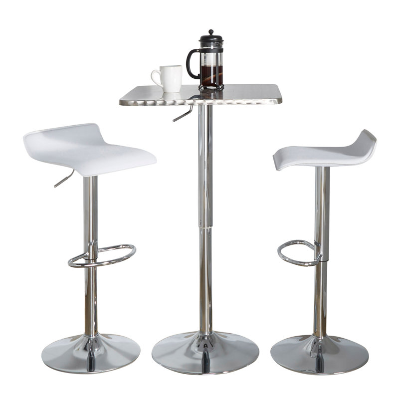 Bistro Square-Ale Bar Set - 3 Piece, White