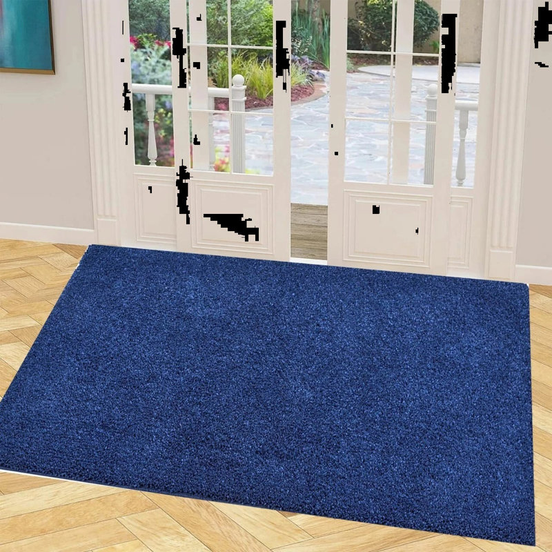 Solid Colour Shag Area Rug, Rectangle 50 x 80 cm