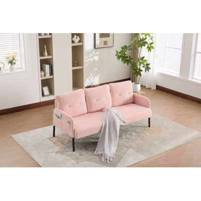 Cozy Bedroom Sofa with Metal Legs & Side Pockets
