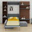 Lit escamotable avec armoire de rangement, tablettes ouvertes, façade de canapé et port USB pour un gain d'espace au sol.-1508675006