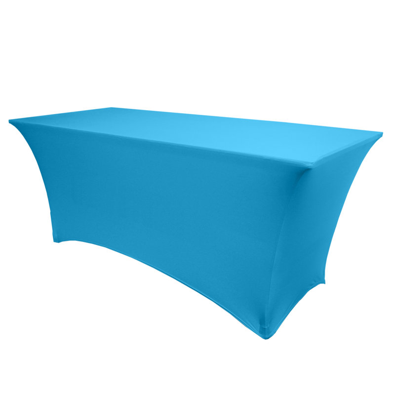 Latitude Run® - Housse de table Spandex ajustée - Convient aux tables rectangulaires, Turquoise, 101 po x 47 po, 1